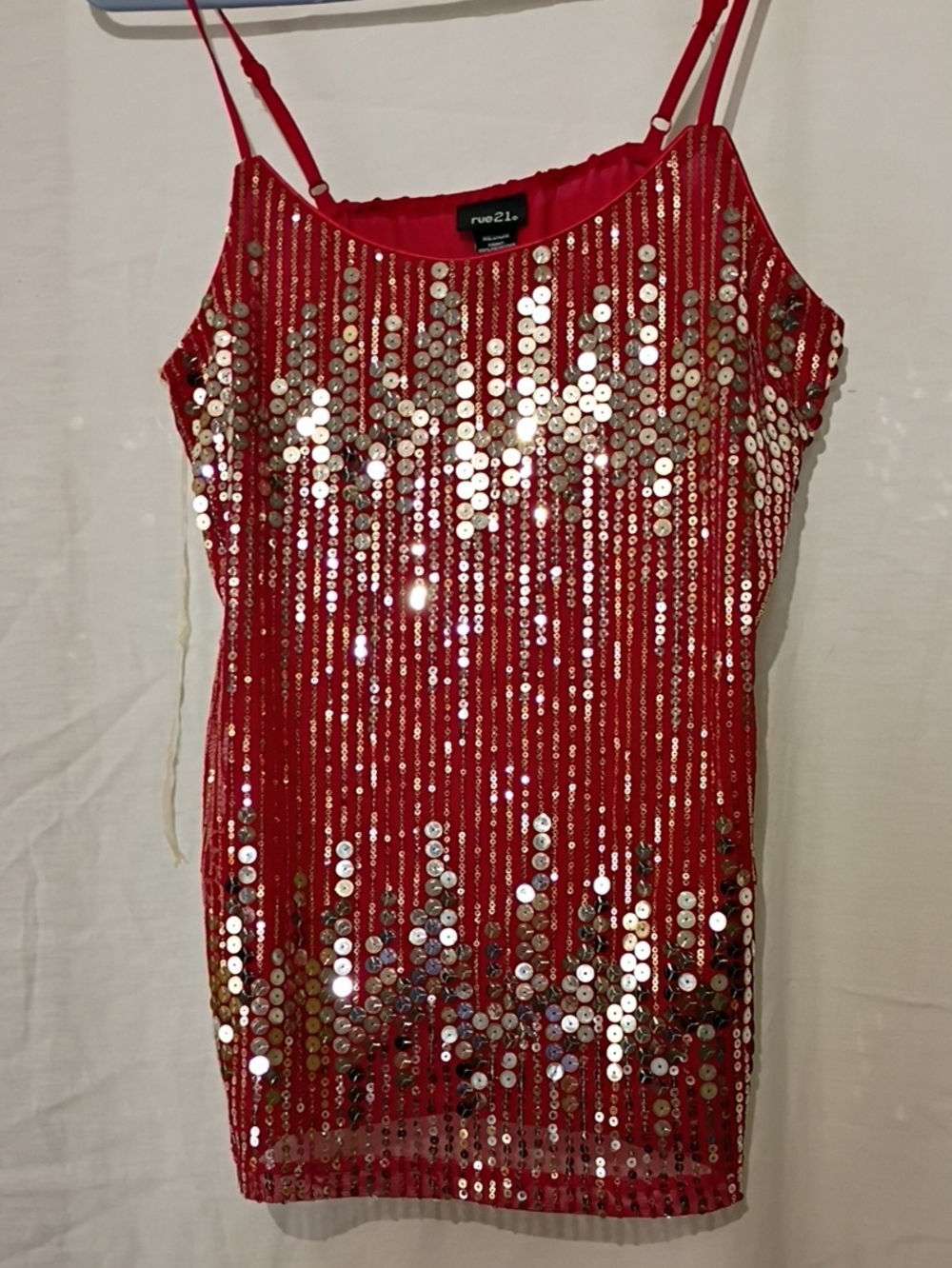 NWT Rue21 Red Sequin Tank Top, SZ 6, NWT